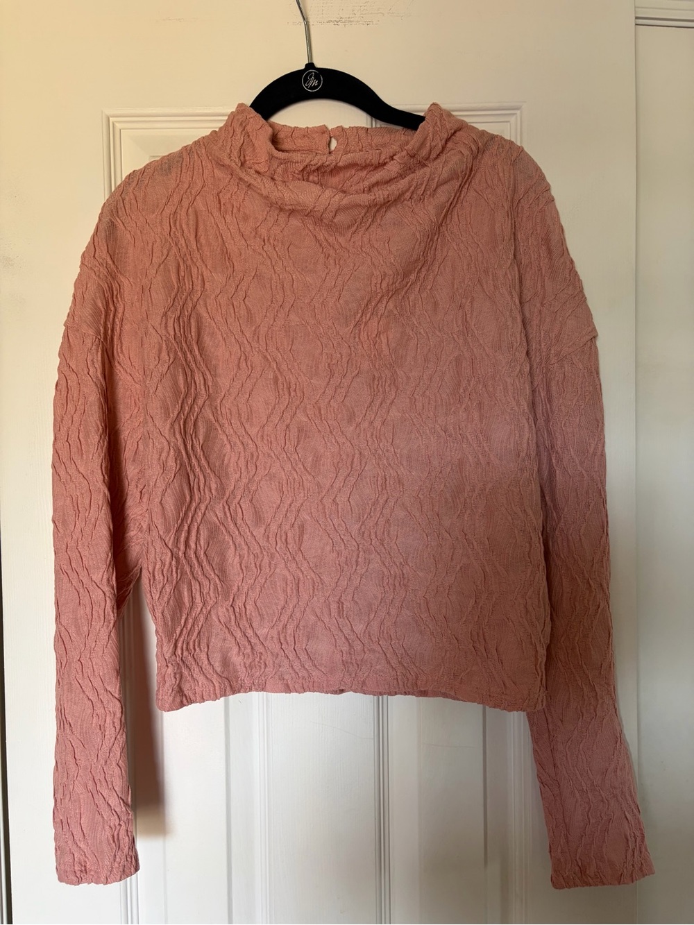 Anthropologie Textured Funnel Neck Top Size XS Rose Pink NWT - Picture 3 of 6